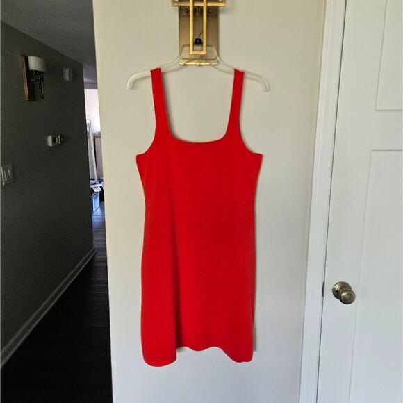 J. Crew Cherry Red Squareneck Mini Sweater-Dress NWOT Size Large - Picture 2 of 11